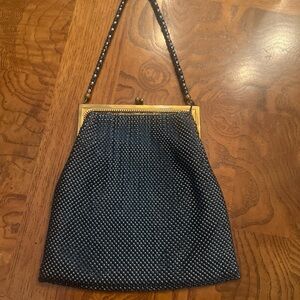 Antique Elegant Black Mesh Beaded Evening Bag Whiting & Davis